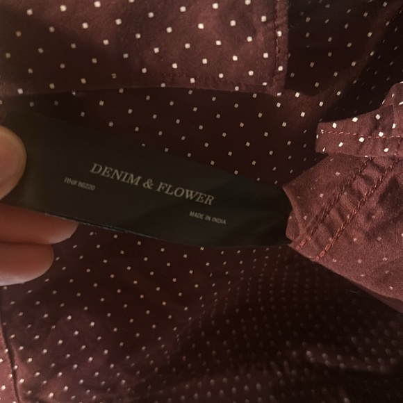 Denim & Flower Ricky Singh Mens Maroon Long Sleeve with white dots - Picture 4 of 10